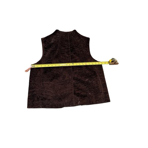 Vintage Y2K Siena Studio Faux Fur Vest Chocolate Brown Textured Button L - Picture 10 of 12